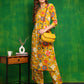 Botanical Printed Co Ords Set, Yellow - Hiral Fashion