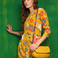 Botanical Printed Co Ords Set, Yellow - Hiral Fashion