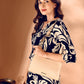 Botanical Printed Co Ords Set, Navy Blue - Hiral Fashion