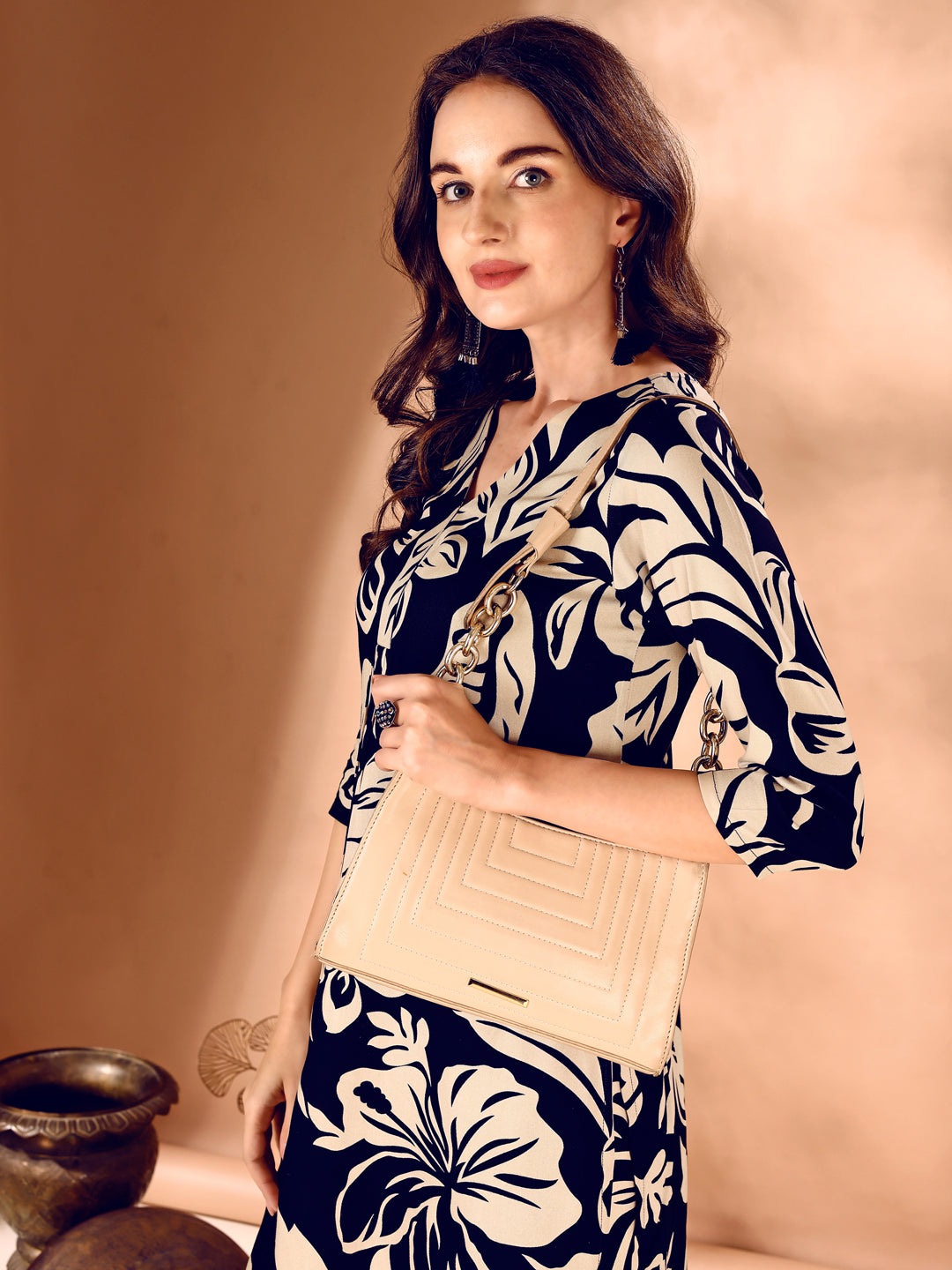 Botanical Printed Co Ords Set, Navy Blue - Hiral Fashion