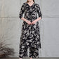 Botanical Printed Kurta With Palazzo Co-Ords Set, Black - Hiral Fashion