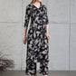 Botanical Printed Kurta With Palazzo Co-Ords Set, Black - Hiral Fashion