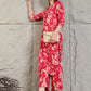 Botanical Printed Kurta With Palazzo Co-Ords Set, Pink - Hiral Fashion