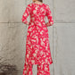 Botanical Printed Kurta With Palazzo Co-Ords Set, Pink - Hiral Fashion