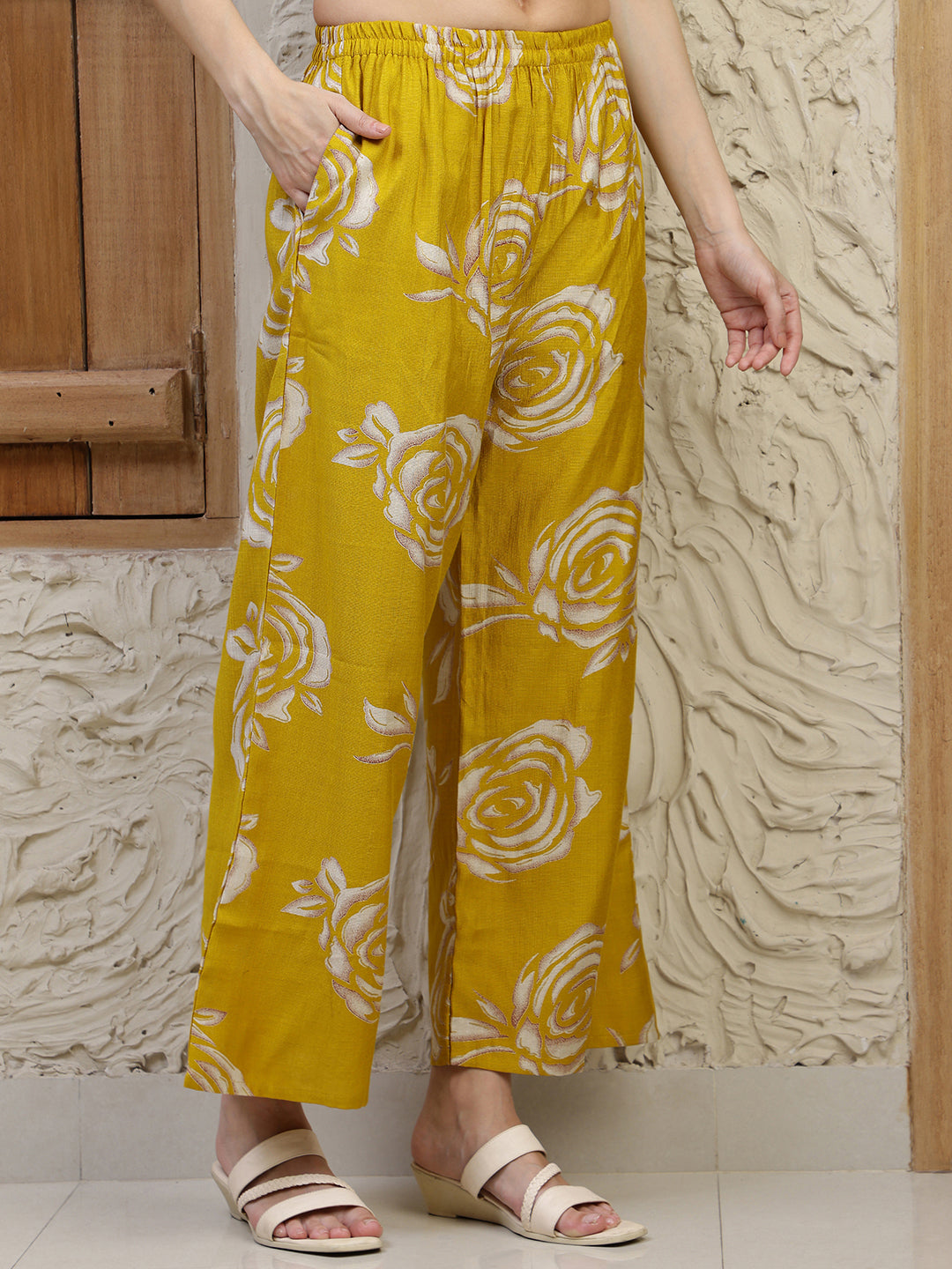 Botanical Printed Co Ords Set, Mustard - Hiral Fashion