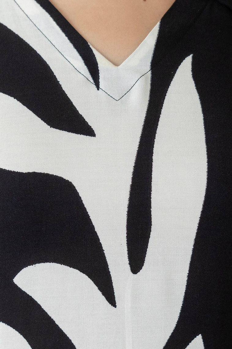 Abstract Printed Co-Ords, Black; White - Hiral Fashion