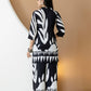Abstract Printed Co-Ords, Black; White - Hiral Fashion