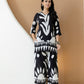 Abstract Printed Co-Ords, Black; White - Hiral Fashion