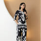 Abstract Printed Co-Ords, Black; White - Hiral Fashion