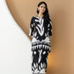 Abstract Printed Co-Ords, Black; White - Hiral Fashion
