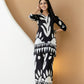 Abstract Printed Co-Ords, Black; White - Hiral Fashion