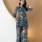 Boho Printed Co-Ord Set, Teal - Hiral Fashion