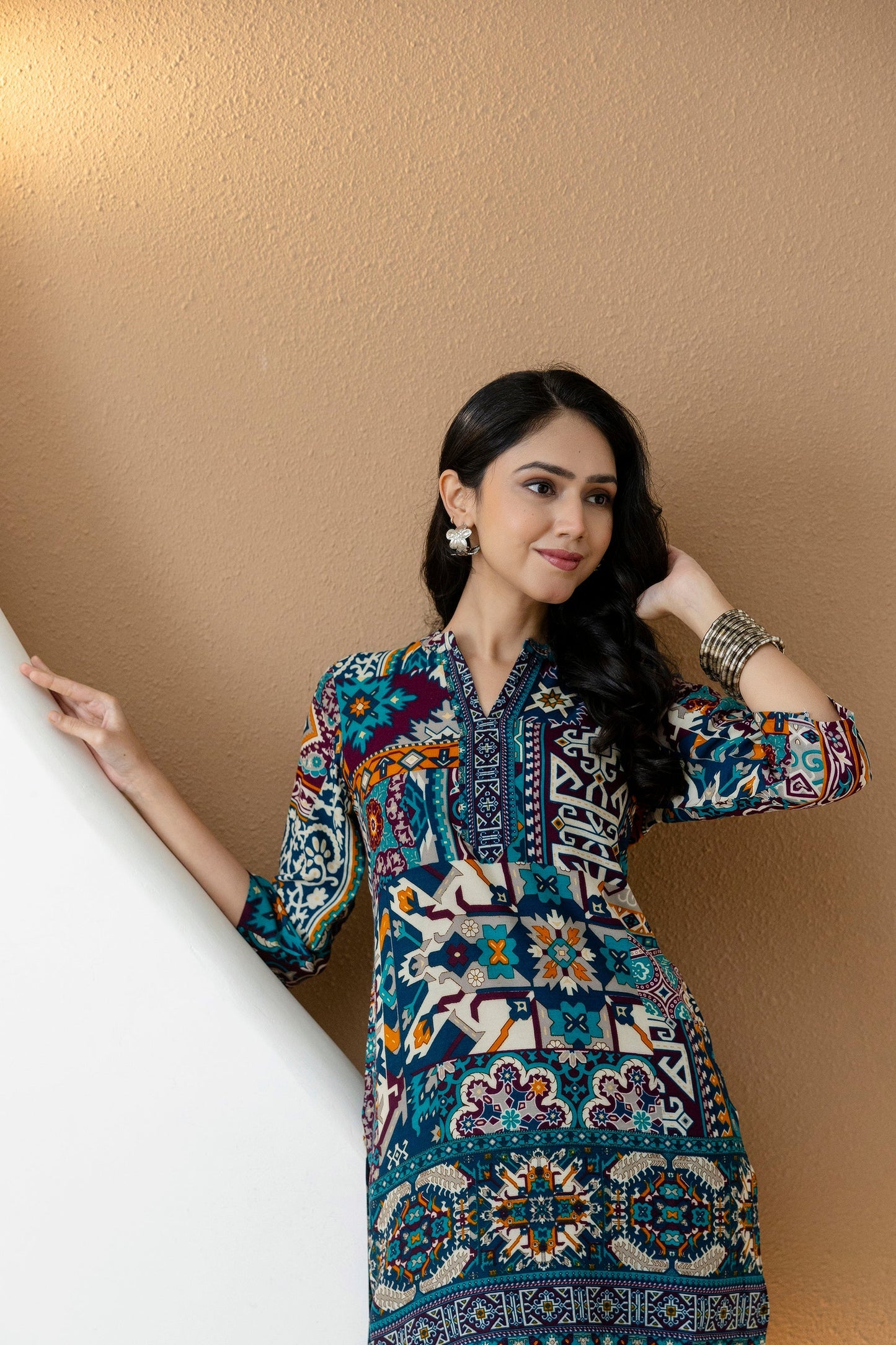 Boho Printed Co-Ord Set, Teal - Hiral Fashion