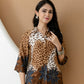 Animal & Floral Motifs Printed Ethnic Co-Ord Set, Brown - Hiral Fashion