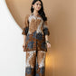 Animal & Floral Motifs Printed Ethnic Co-Ord Set, Brown - Hiral Fashion