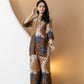 Animal & Floral Motifs Printed Ethnic Co-Ord Set, Brown - Hiral Fashion