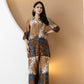 Animal & Floral Motifs Printed Ethnic Co-Ord Set, Brown - Hiral Fashion