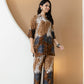 Animal & Floral Motifs Printed Ethnic Co-Ord Set, Brown - Hiral Fashion