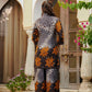 Animal & Floral Motifs Printed Ethnic Co-Ord Set, Grey - Hiral Fashion