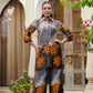 Animal & Floral Motifs Printed Ethnic Co-Ord Set, Grey - Hiral Fashion