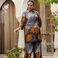 Animal & Floral Motifs Printed Ethnic Co-Ord Set, Grey - Hiral Fashion