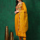 Aline Embroidered Kurta With Pant & Embroidered Dupatta, Mustard - Hiral Fashion
