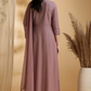 Angrakha Style Embroidered Anarkali Kurta With Pant & Dupatta, Mauve - Hiral Fashion