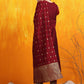 Banarasi Jacquard Kurta With Pant & Banarasi Jacquard Dupatta, Maroon - Hiral Fashion