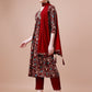 Alia Cut Embroidered & Floral Printed Rayon Kurta With Pant & Dupatta, Multicolor - Hiral Fashion