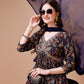 Alia Cut Botanical Printed & Embroidered Rayon Kurta With Pant & Dupatta, Multicolor - Hiral Fashion