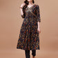 Alia Cut Botanical Printed & Embroidered Rayon Kurta With Pant & Dupatta, Multicolor - Hiral Fashion