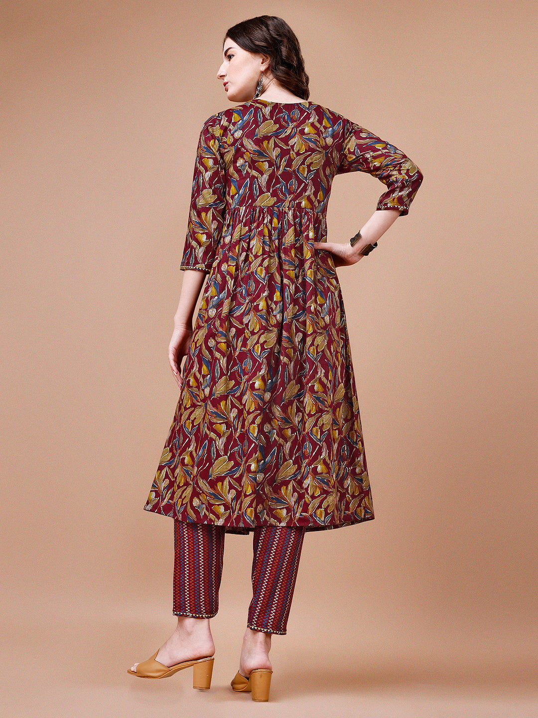 Alia Cut Botanical Printed & Embroidered Rayon Kurta With Pant & Dupatta, Multicolor - Hiral Fashion