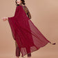 Alia Cut Botanical Printed & Embroidered Rayon Kurta With Pant & Dupatta, Multicolor - Hiral Fashion