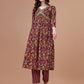 Alia Cut Botanical Printed & Embroidered Rayon Kurta With Pant & Dupatta, Multicolor - Hiral Fashion