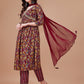 Alia Cut Botanical Printed & Embroidered Rayon Kurta With Pant & Dupatta, Multicolor - Hiral Fashion