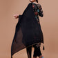 Alia Cut Hand Embroidered Floral Print Kurta With Pant & Dupatta, Multicolor - Hiral Fashion
