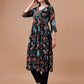 Alia Cut Hand Embroidered Floral Print Kurta With Pant & Dupatta, Multicolor - Hiral Fashion