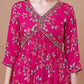 Alia Cut Hand Embroidered Floral Print Kurta With Pant & Dupatta, Multicolor - Hiral Fashion