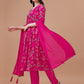 Alia Cut Hand Embroidered Floral Print Kurta With Pant & Dupatta, Multicolor - Hiral Fashion