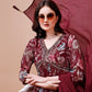 Alia Cut Hand Embroidered Floral Print Kurta With Pant & Dupatta, Multicolor - Hiral Fashion