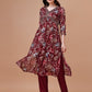 Alia Cut Hand Embroidered Floral Print Kurta With Pant & Dupatta, Multicolor - Hiral Fashion