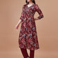 Alia Cut Hand Embroidered Floral Print Kurta With Pant & Dupatta, Multicolor - Hiral Fashion