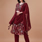 Alia Cut Hand Embroidered Floral Print Kurta With Pant & Dupatta, Multicolor - Hiral Fashion