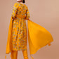 Alia Cut Hand Embroidered Floral Print Kurta With Pant & Dupatta, Multicolor - Hiral Fashion