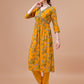Alia Cut Hand Embroidered Floral Print Kurta With Pant & Dupatta, Multicolor - Hiral Fashion