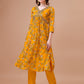 Alia Cut Hand Embroidered Floral Print Kurta With Pant & Dupatta, Multicolor - Hiral Fashion