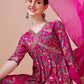 Alia Cut Embroidered & Floral Printed Kurta With Pant & Dupatta, Multicolor - Hiral Fashion