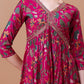 Alia Cut Embroidered & Floral Printed Kurta With Pant & Dupatta, Multicolor - Hiral Fashion