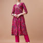Alia Cut Embroidered & Floral Printed Kurta With Pant & Dupatta, Multicolor - Hiral Fashion
