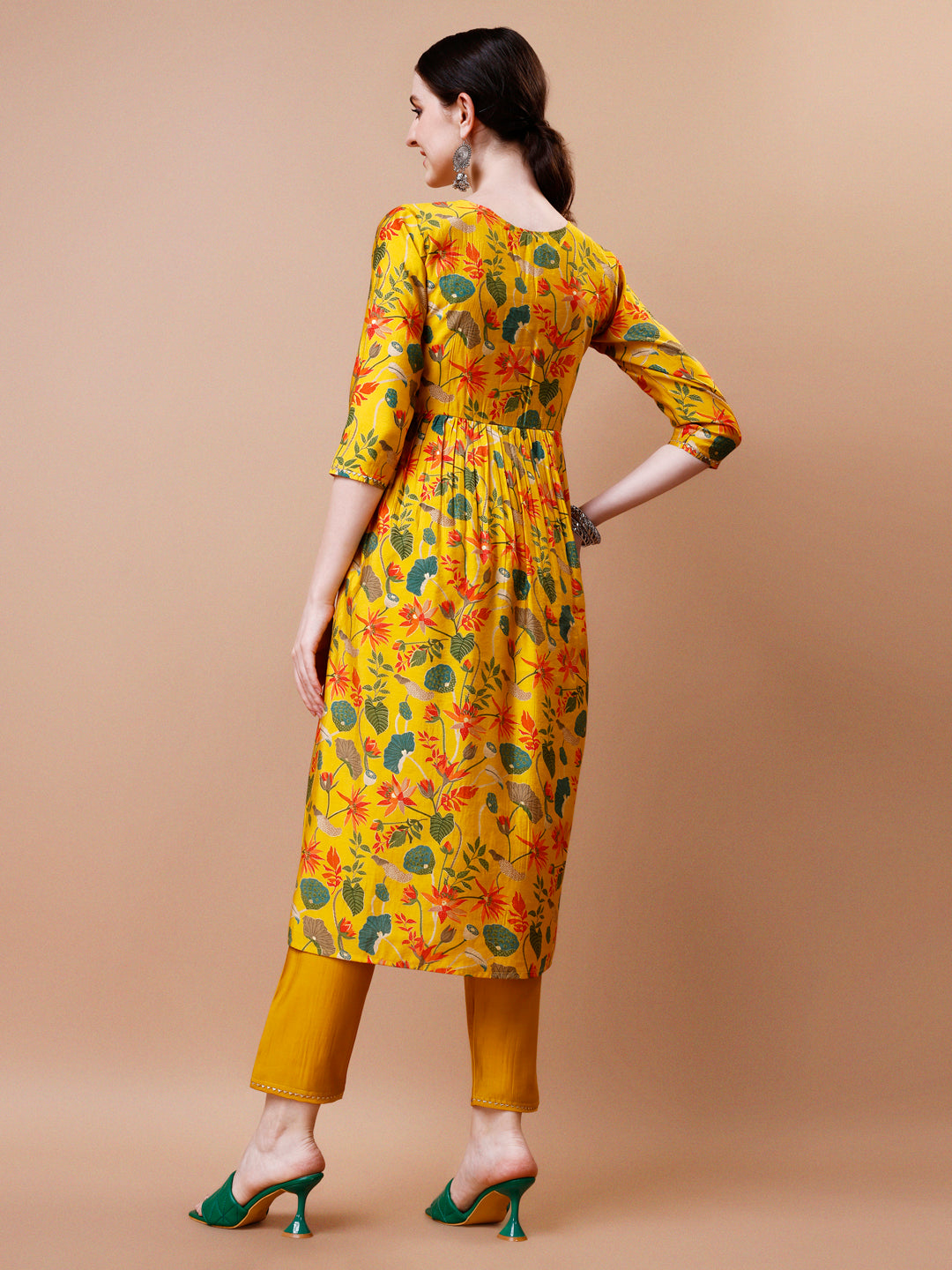 Alia Cut Embroidered & Floral Printed Kurta With Pant & Dupatta, Multicolor - Hiral Fashion